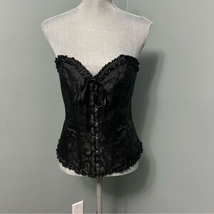 CORSET black top, lingerie, or costume goth size XL